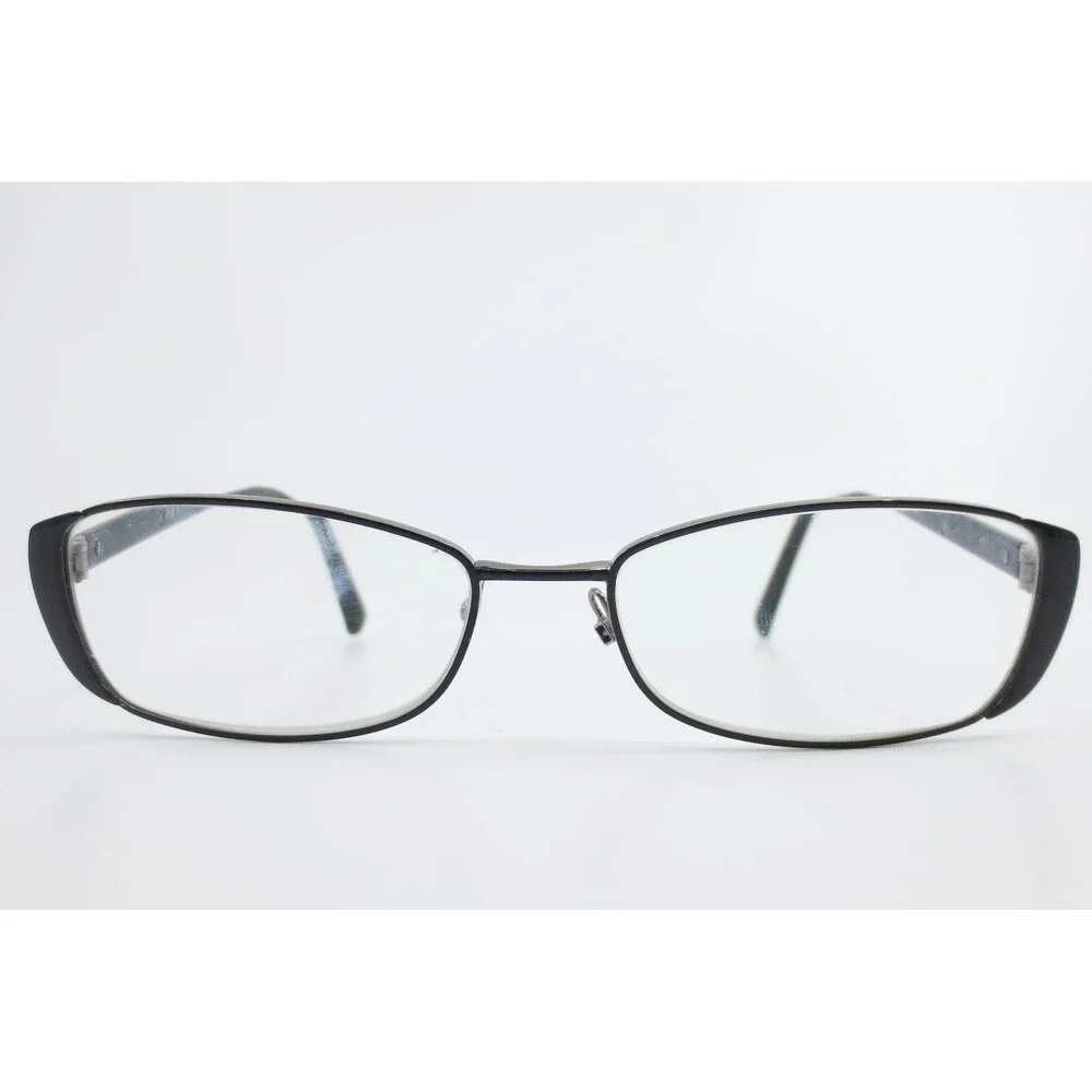 Prada Eyeglasses Frames Black Silver Rectangle 53 16 39289